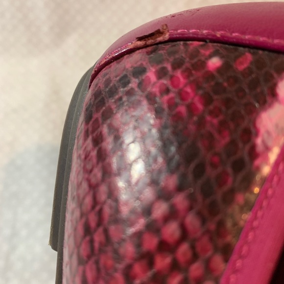 Vionic Women's 7.5 Faux Snake Skin Bow Ballet Flats Slip On Shoes Casual Fuchsia - Picture 7 of 7